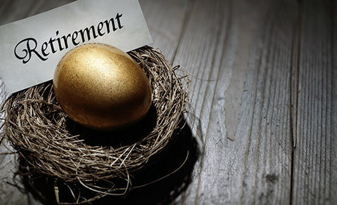 Golden Egg In A Nest With The Word Retirement