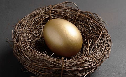 Easter,gold,egg,in,nest,on,black,background.,minimal,concept.