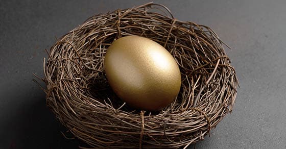 Easter,gold,egg,in,nest,on,black,background.,minimal,concept.