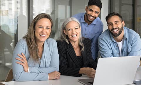 Happy,diverse,business,team,posing,for,professional,corporate,portrait,at