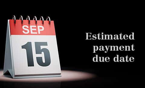 It’s a calendar showing September 15 with the text “Estimated payment due date.