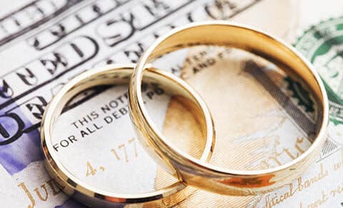 Wedding,rings,on,money.,cost,of,wedding.,price,of,getting