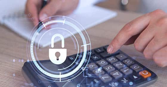 Businesses should carefully contemplate their cybersecurity budgets A,businessman,computing,probability,of,risks,in,cyber,security,protection
