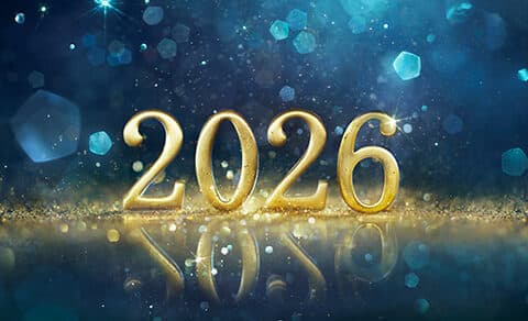 olden, 2026, glowing, sparkling, festive, elegant, blue, background, celebratory, modern,