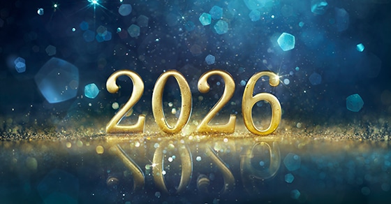 olden, 2026, glowing, sparkling, festive, elegant, blue, background, celebratory, modern,