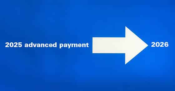 Deferring taxes on advance payments White,arrow,on,a,blue,background,pointing,to,the,right